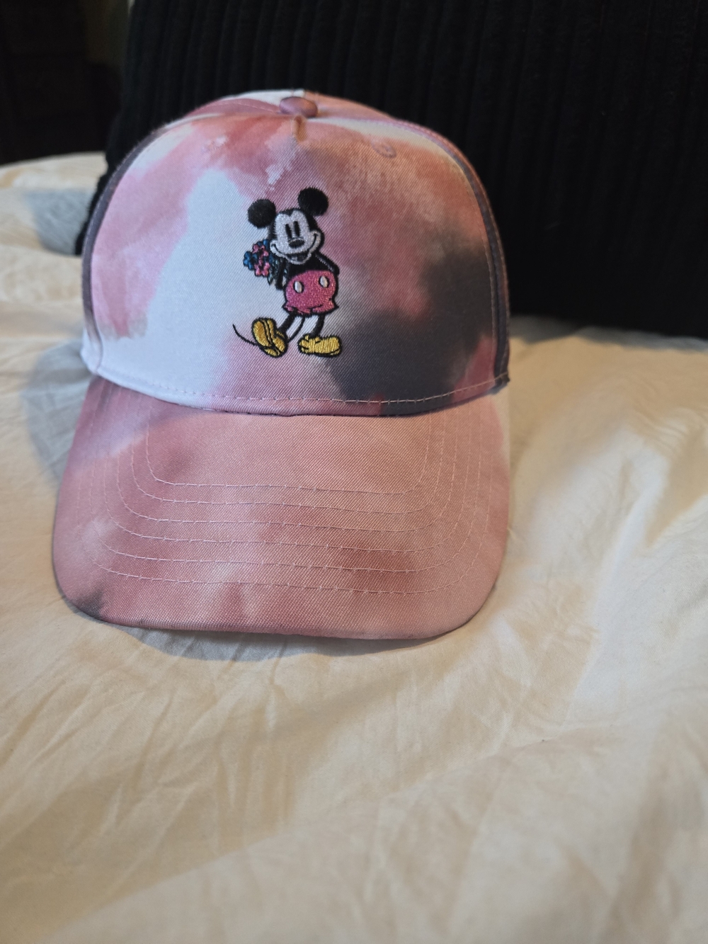 Disney Mickey Mouse Tie Dye Baseball Cap Pink Adjustable Bouquet Embroidered